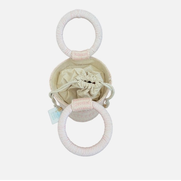 SIGRID OLSEN Woven Pink & Cream Bucket Handbag Purse Tote Beach Fashion NWT - Picture 12 of 14